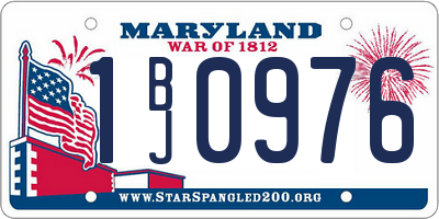 MD license plate 1BJ0976
