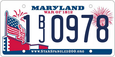 MD license plate 1BJ0978