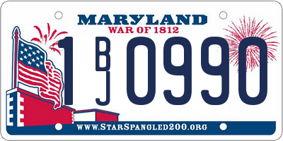 MD license plate 1BJ0990
