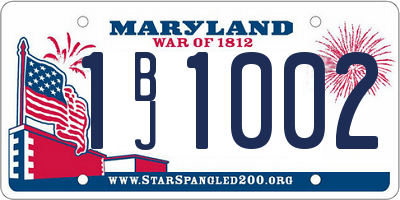 MD license plate 1BJ1002