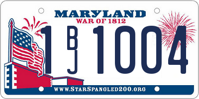 MD license plate 1BJ1004