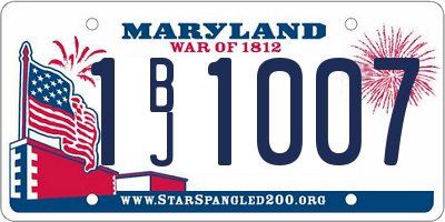 MD license plate 1BJ1007