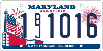 MD license plate 1BJ1016