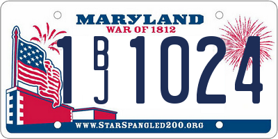MD license plate 1BJ1024