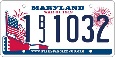 MD license plate 1BJ1032