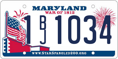 MD license plate 1BJ1034