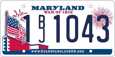 MD license plate 1BJ1043