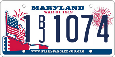 MD license plate 1BJ1074