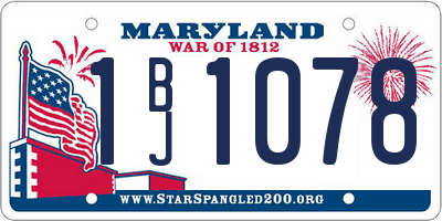 MD license plate 1BJ1078
