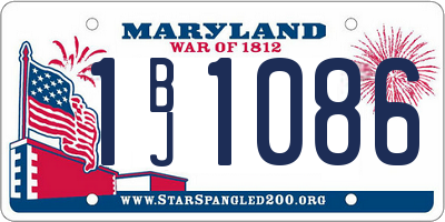 MD license plate 1BJ1086