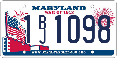 MD license plate 1BJ1098
