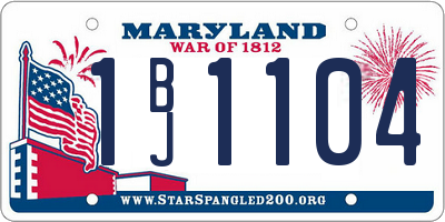 MD license plate 1BJ1104