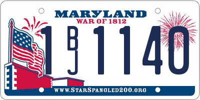 MD license plate 1BJ1140
