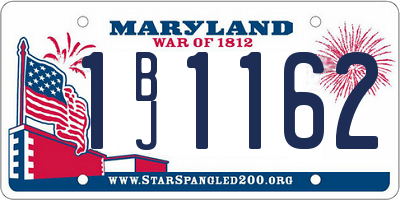 MD license plate 1BJ1162