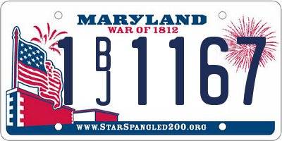 MD license plate 1BJ1167