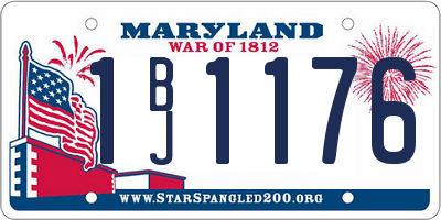 MD license plate 1BJ1176