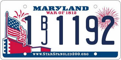 MD license plate 1BJ1192
