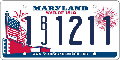MD license plate 1BJ1211