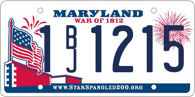 MD license plate 1BJ1215