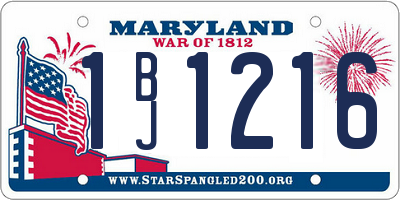 MD license plate 1BJ1216