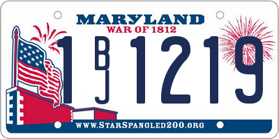 MD license plate 1BJ1219