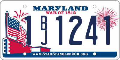 MD license plate 1BJ1241