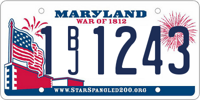 MD license plate 1BJ1243