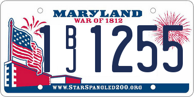 MD license plate 1BJ1255