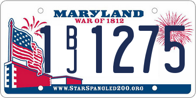 MD license plate 1BJ1275