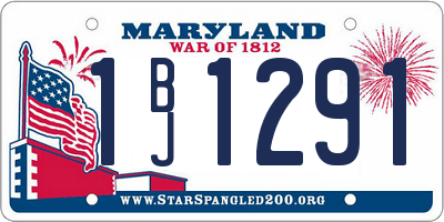 MD license plate 1BJ1291