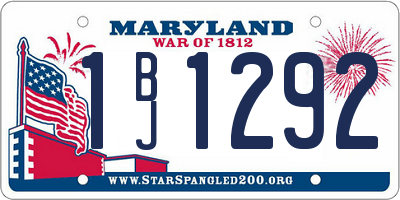 MD license plate 1BJ1292