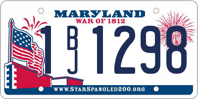 MD license plate 1BJ1298