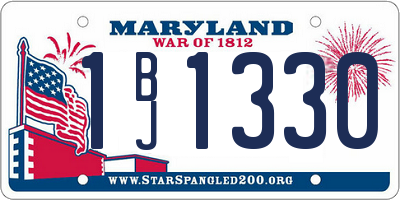 MD license plate 1BJ1330
