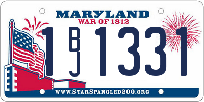 MD license plate 1BJ1331