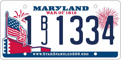 MD license plate 1BJ1334