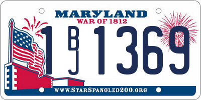 MD license plate 1BJ1369