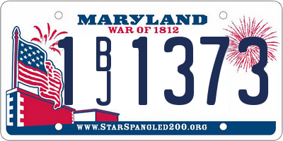MD license plate 1BJ1373