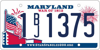 MD license plate 1BJ1375