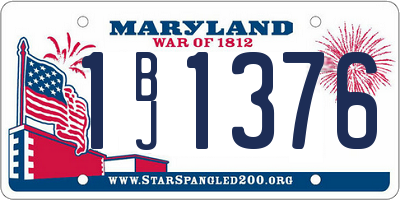 MD license plate 1BJ1376