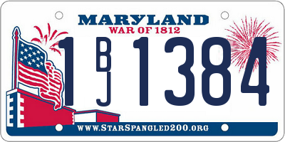 MD license plate 1BJ1384