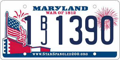 MD license plate 1BJ1390