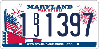 MD license plate 1BJ1397