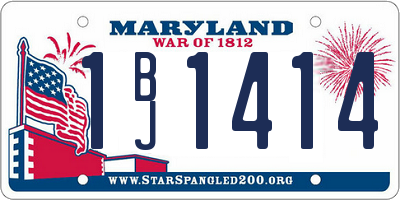 MD license plate 1BJ1414