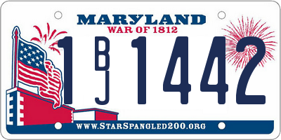MD license plate 1BJ1442