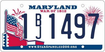 MD license plate 1BJ1497