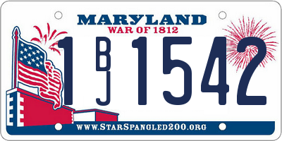 MD license plate 1BJ1542