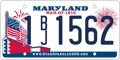 MD license plate 1BJ1562