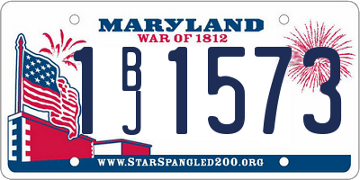MD license plate 1BJ1573