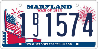 MD license plate 1BJ1574