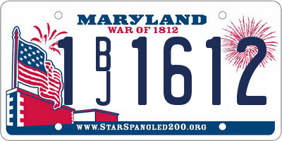MD license plate 1BJ1612